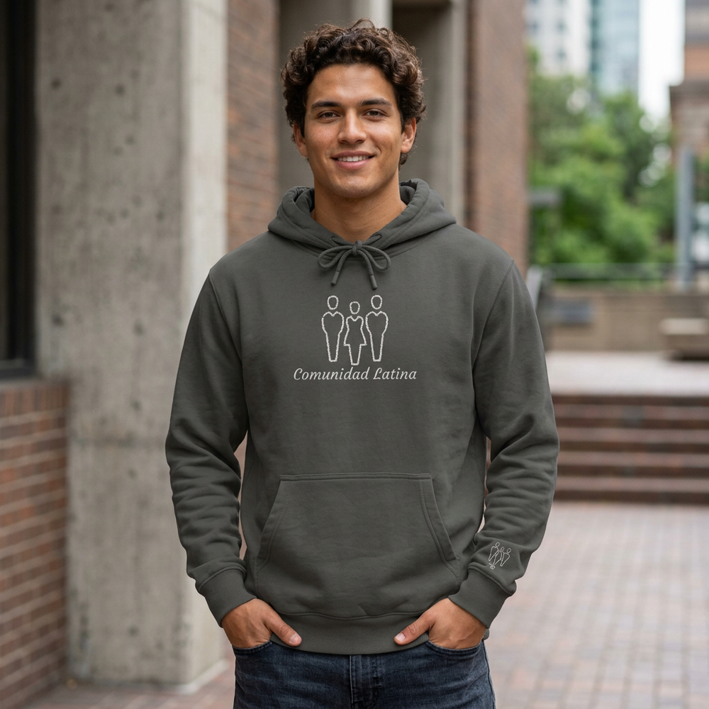 Comunidad Latina Embroidered Pigment-Dyed Hoodie